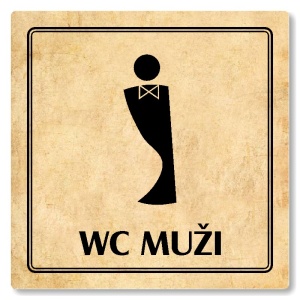 WC muži, 100x100mm, pergamen, Utah